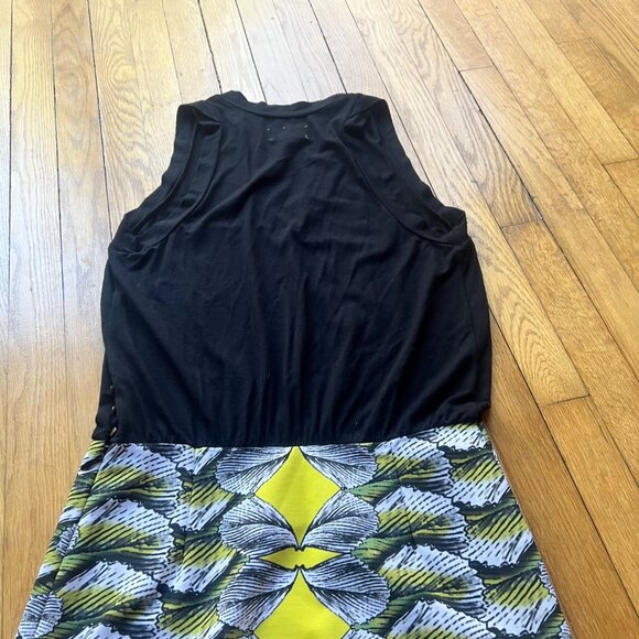 ARTELIER Nicole Miller Size 8 Black Yellow White Geometric Blouson Pencil Dress - Picture 13 of 13